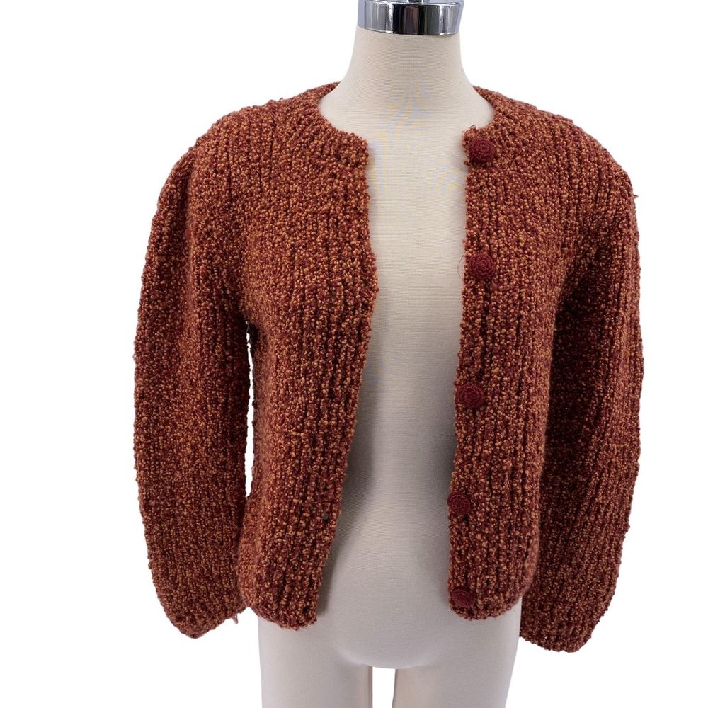 Vintage Robico button front knit grandma cardigan‎ Small medium hand knit